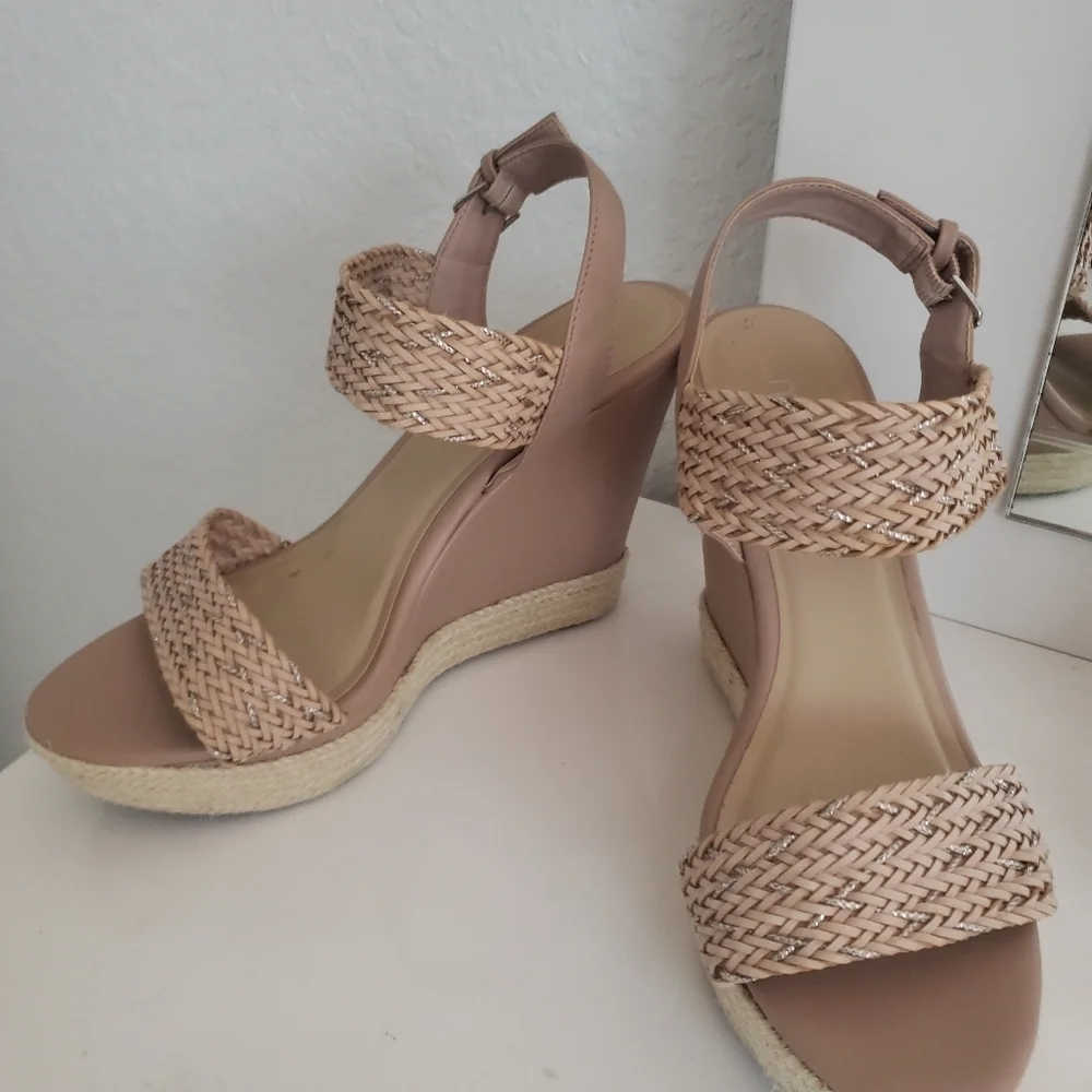 🌟Boho Chic Espandrille Braided Strap Open Toe Wedges🌟 - Picture 2 of 9
